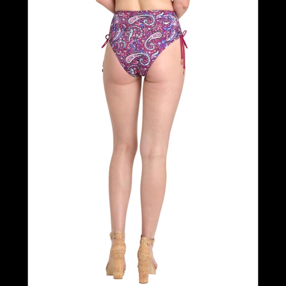 NWT Nanette Lepore [ 6 ] Eugenia‎ High Waist Bikini Bottom Persian Paisley - Picture 3 of 12